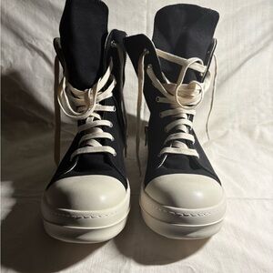 Rick Owens Black and White Sneakers